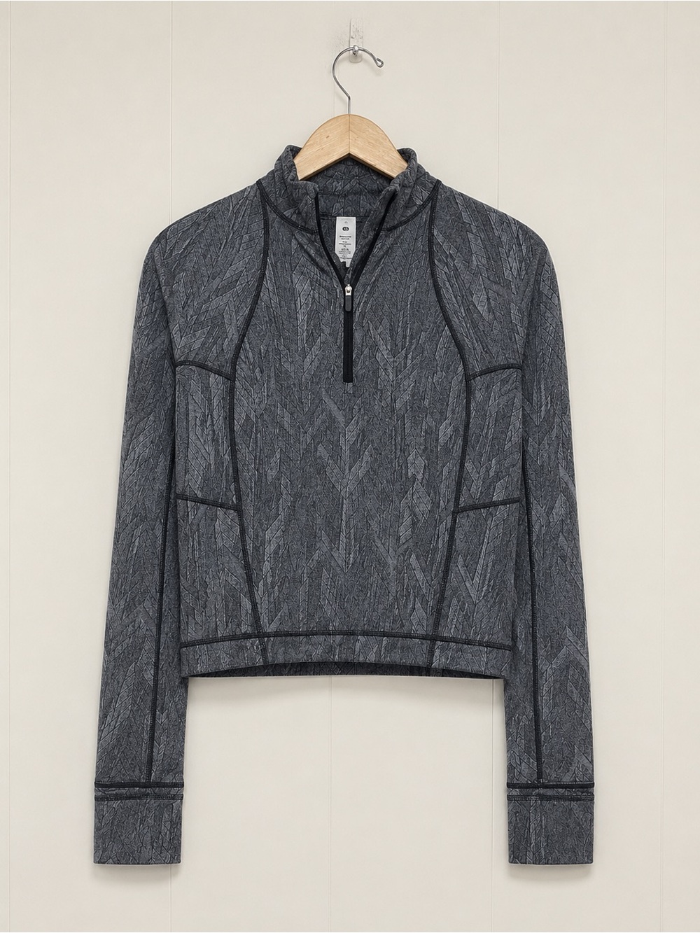 Lululemon Women's Grey Its Rulu Run Cropped Half Zip Up Pullover Fleece Size 8